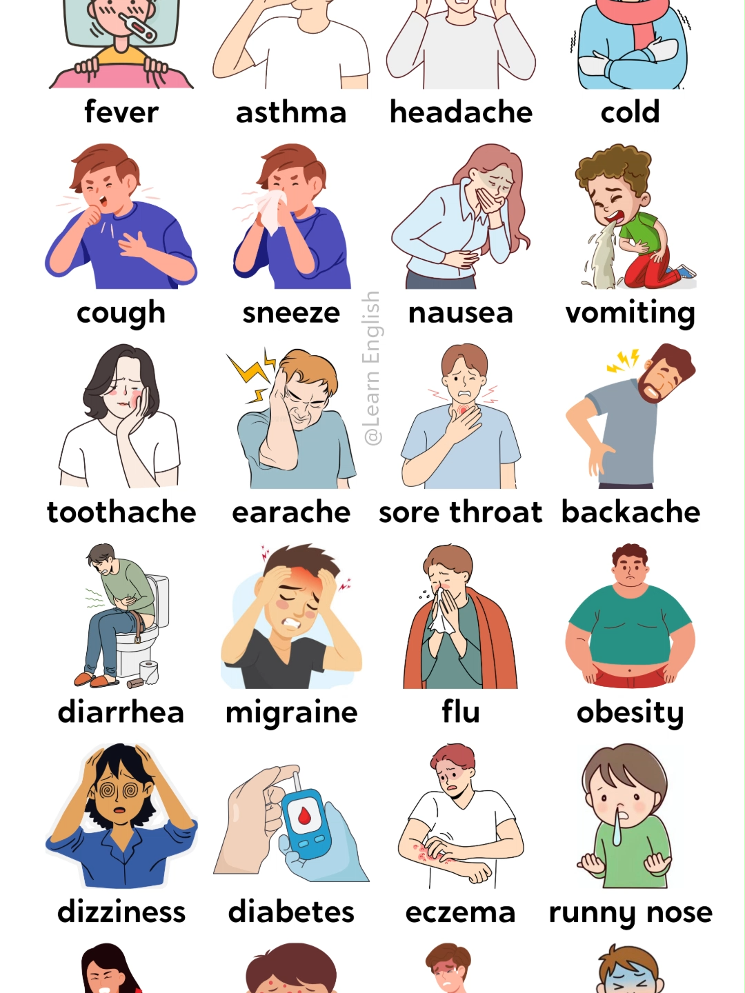 Diseases and Illnesses in English #fyp #foryou #fypシ #foryoupage #reels #duet #tiktok #trending #Love #viral #viralvideo #viraltiktok #parati #trend #funny #english #tiktokviral #like #capcut #tiktokindia #fyp #foryou #fypシ
