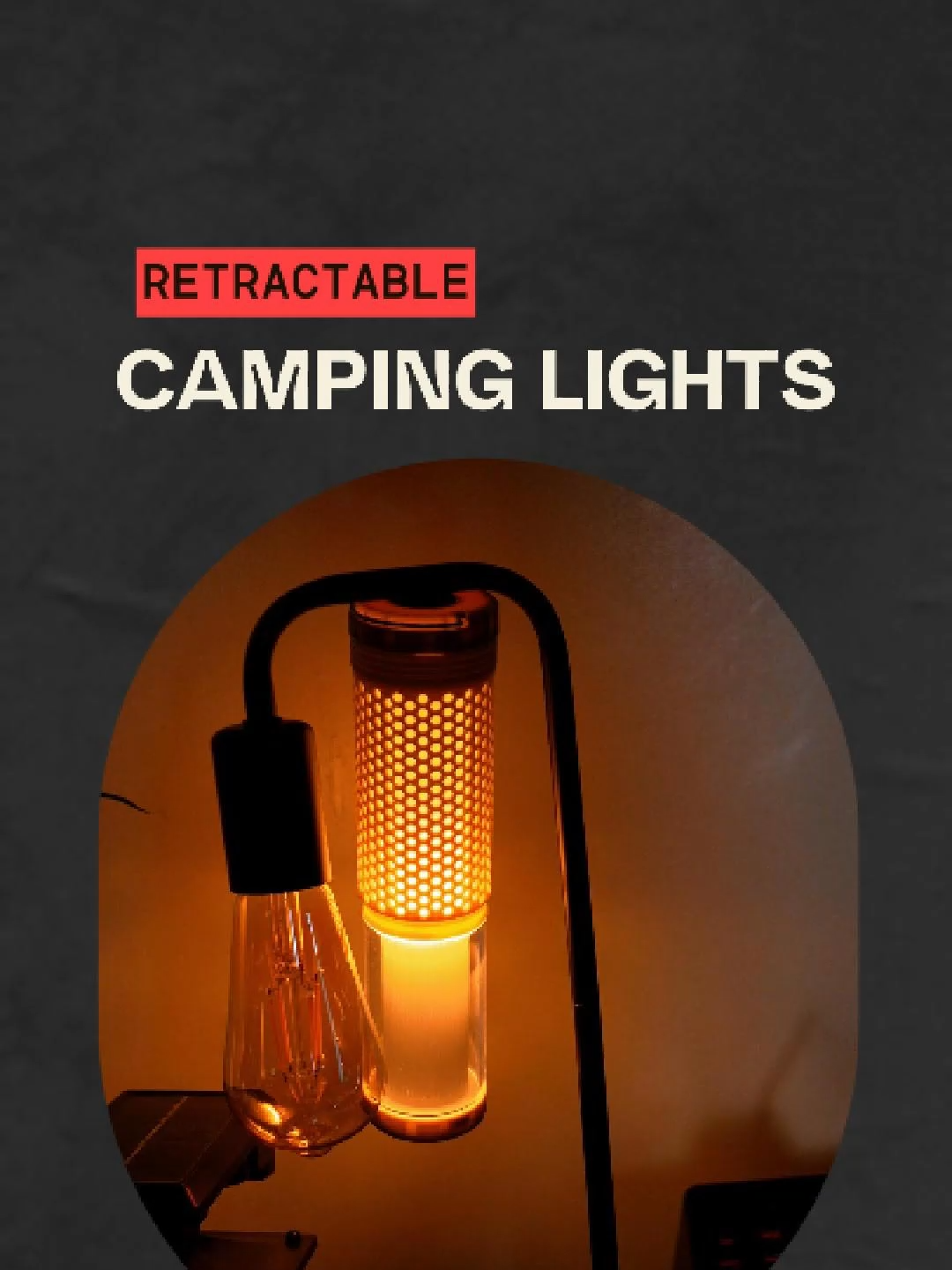 Retractable Camping Light | Rechargeable Tent Lamp with White & Warm Modes #campinglightreview #RechargeableLamp #OutdoorGear #PortableLight #TentLamp