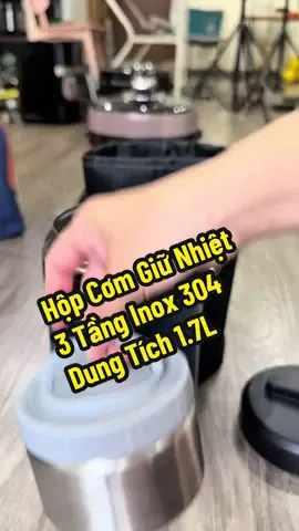 Hộp Cơm Giữ Nhiệt 3 Tầng Inox 304, Dung Tích 1.7L #giadung #donhabep #elmich #hopcomgiunhiet #hopcomgiunhietcaocap 