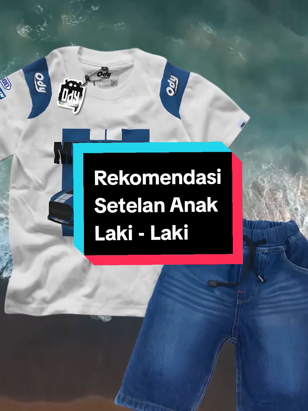 Setelan Kaos Anak Anak Laki Laki Import dan Celana Jeans Slim Pendek - Fashion #promoguncang1010 #gajiansale #fyp #racuntiktok #outfitideas 