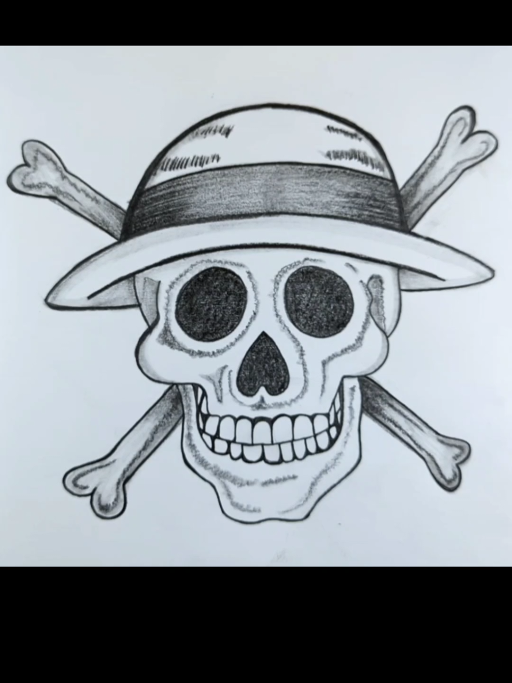 how to draw the One Piece Skull Logo☠️ #luffy #jollyroger #drawings #aahansart #animedrawing 