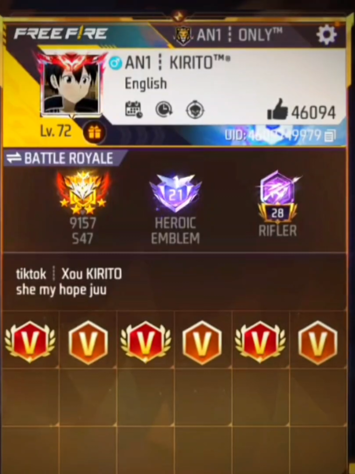 is you @BELL.!! 😖 #FreeFire #kirito #xybca 