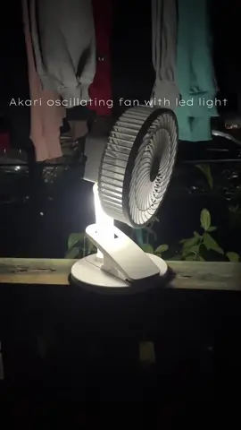 Akari oscillating fan with led. #akarifan #fanwithledlight #portablefan #rechargeablefan 