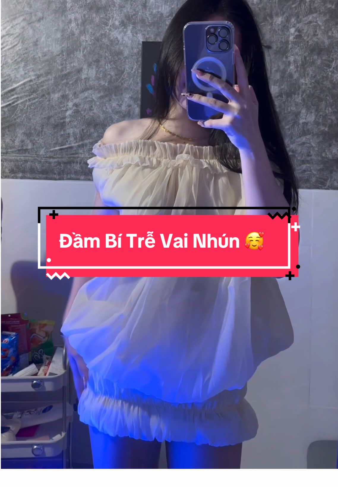 Đầm Tơ Bèo Trễ Vai Bí 🥰✨ #dambitobeotrevai #dambitrevai #damtrevainhun #xuhuong #milkmilk 