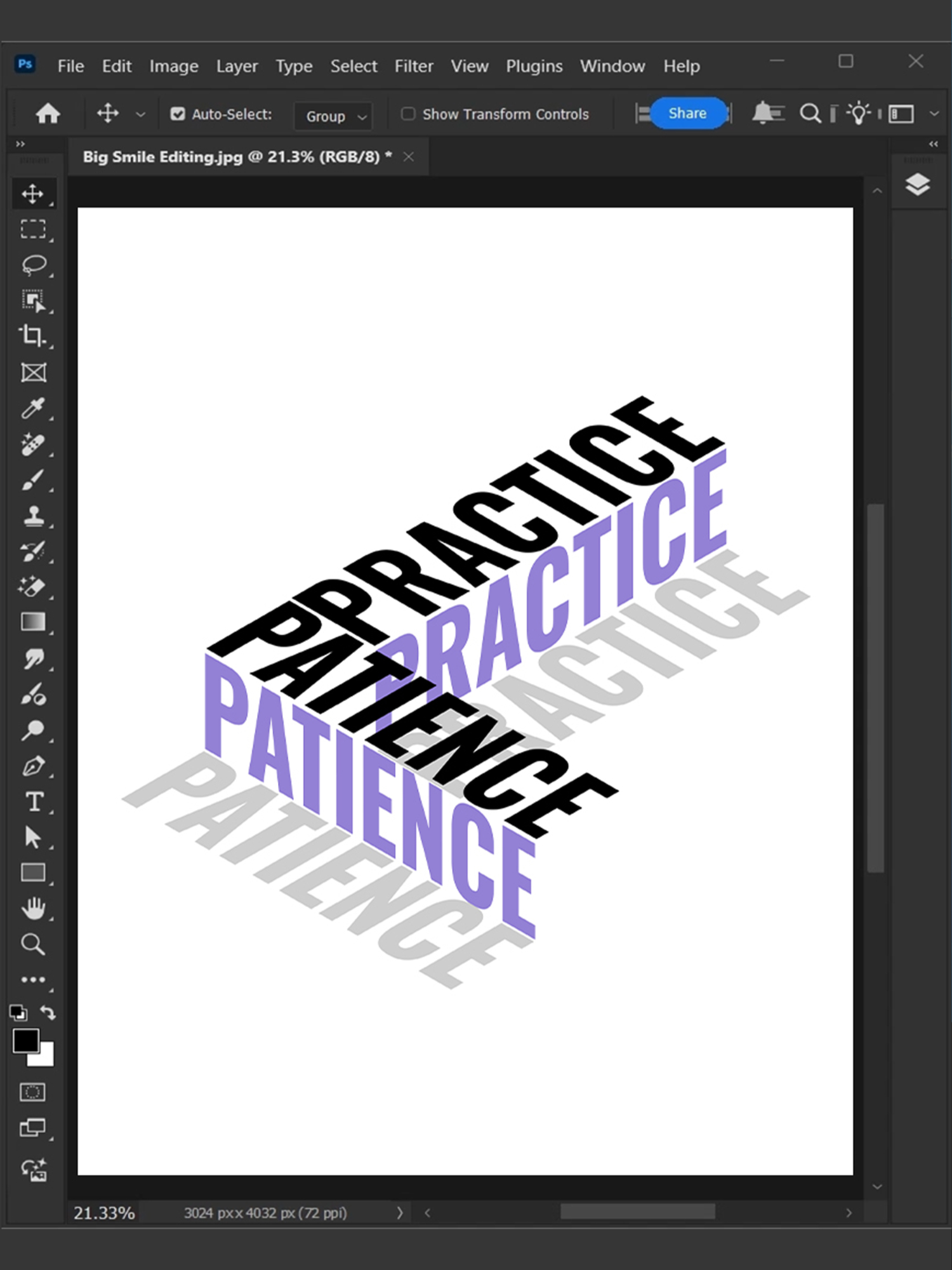 Create Isometric 3D Text Effect in Photoshop! | Photoshop Tutorial #bigsmileediting #photoshop #tutorials #photoshoptutorial #adobephotoshop
