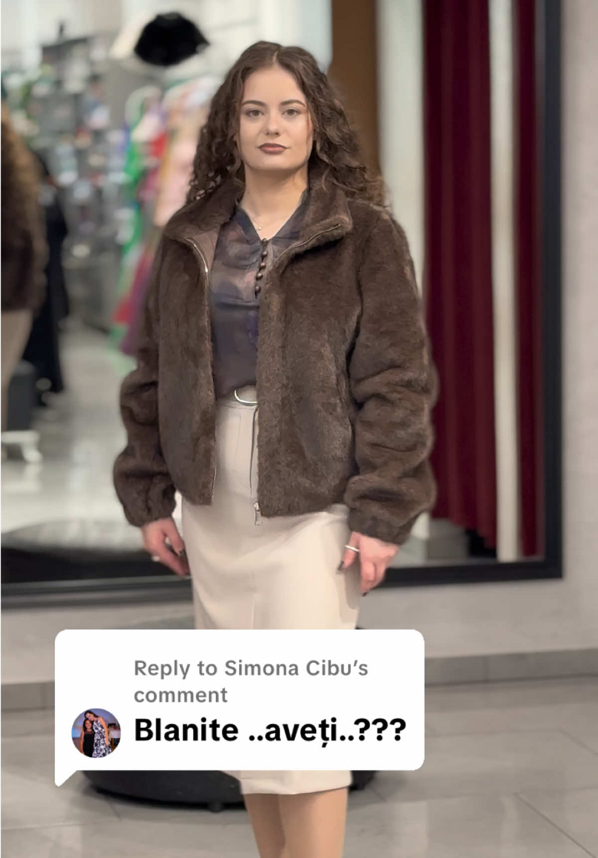 Replying to @Simona Cibu  Blanite ecologice cu aspect de blana naturala de nurca, la pretul de 380 RON 🍂 markmi: S,M,L,XL🧡
