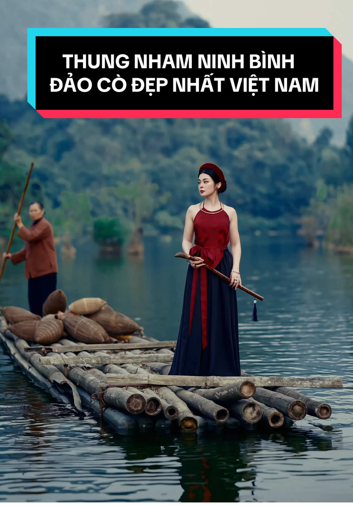 Đây là tiên cảnh của Thung Nham Ninh Bình . Đây là nhan sắc phụ nữ Việt Nam và cổ phục đậm đà văn hoá Việt #xuhuong #mrkidzteam #thungnhamninhbinh #cophuc #trending 