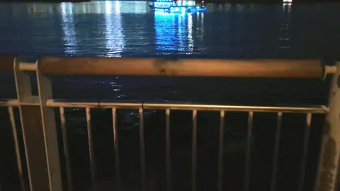 レインボーブリッジと屋形船。#お台場海浜公園 