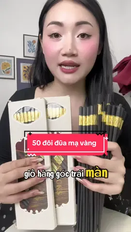 Combo đũa mạ vàng sang trọng #duamavang #duaancom 