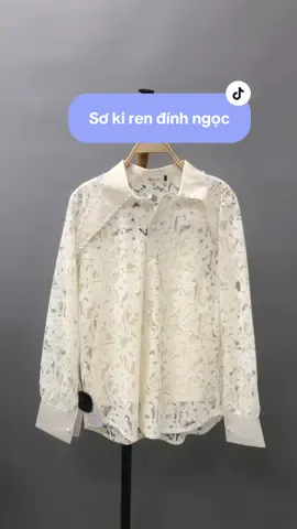 Sơ mi ren đính ngọc cổ điệu, bên trong còn 1 lớp áo lót rời bảo hộ nên mn yên tâm ạ💗#thoitrang #bikinioct #xuhuong #nhungnguyenshop 