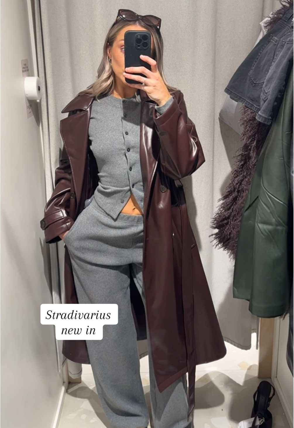 New in from Stradivarius obsessed with these grey + burgundy tones! Everything mixes & matches perfectly. They also have the most adorable denim skirts at the moment and endless fluffy coats all of them are amazing #stradivariushaul #autumnoutfits #outfitinspo #newin #fallstyle