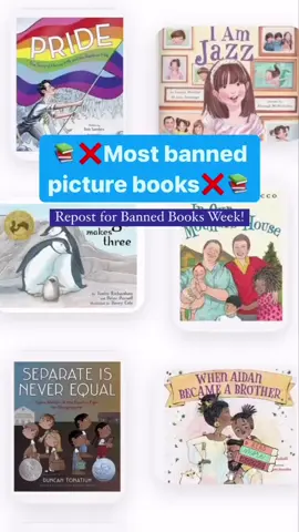 🐧🥹 Believe it or not, a cute story about penguins is one of the most banned picture books for kids.  📚 It’s banned books week, so we’re spotlighting some of the most commonly banned picture books for kids.  ⤵️ Let us know your favorite banned books in the comments!