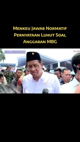 Menkeu Jawab Normatif Pernyataan Luhut Soal Anggaran MBG.. Emangnya Purbaya berani sama Luhut?!