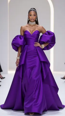 Fashion Goals 💜💛 Bold. Bright. Unstoppable. Serving elegance with every step — do you think this will outfit make it to #fashionweek? who else is obsessed with this look? ##FashionGoals##aigenerated##TikTokFashion##africancelebs