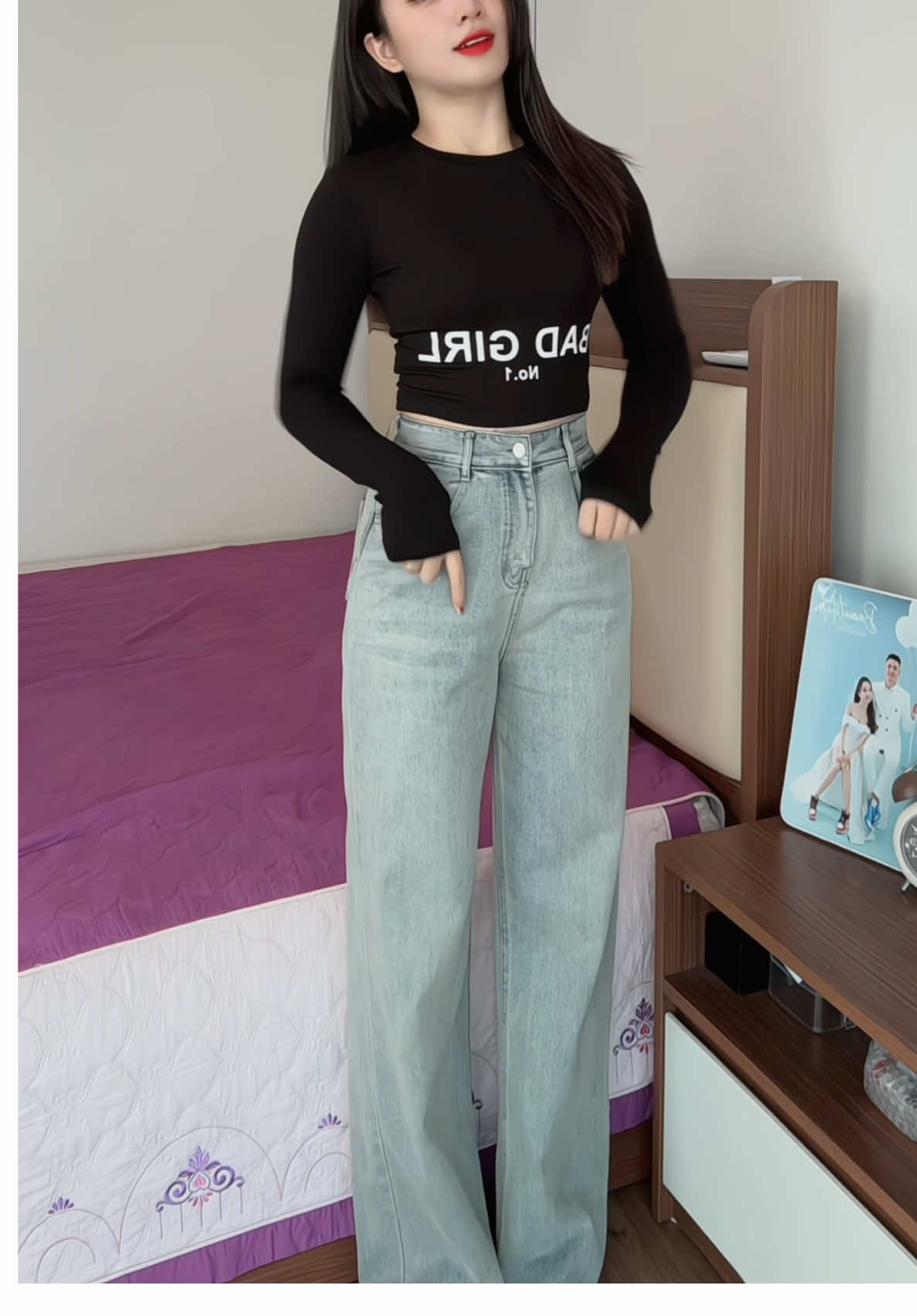 Quần jean tôn dáng #quanjean #quanjeannu #quanjeanongsuong #quanjeanongrong #quynhsena 