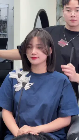 Duỗi hơi nước nhẹ nhàng tự nhiên trẻ trung dễ chăm #ellarishairstudio #tongminhthang #longervideos #duỗihơinước #máibay 