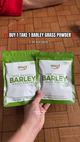 Grabe ang mura na lang neto ngayon! Buy 1 take 1 na! Free shipping pa! 🤩 #buy1take1barleygrasspowder #barleygrasspowder #barleypureorganic #barleypowder #barleygrasspowdereddrink 