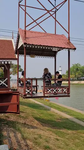 กระเช้าข้ามฟากไปวัดนิเวศธรรมประวัติราชวรวิหาร #อยุธยา 