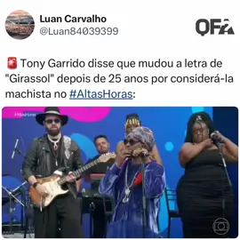 O Toni  Garrido explicando porque mudou a letra da música “Girassol”, por considera-la machista, e cantando a nova versão no programa #AltasHoras.   O que vocês acharam? Vídeo de Reprodução: @tvglobo  #TVGlobo  @tonigarridooficial  