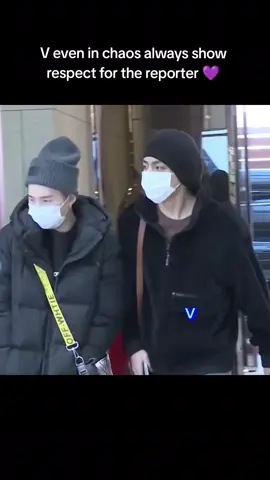 V, friendship and care for the RNX reporter 💜 #bts #_jj__7 