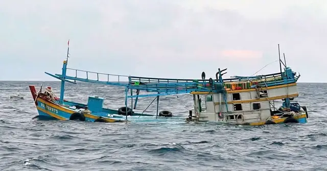 Tàu cá Việt Nam bị tàu Hàn Quốc đâm chìm, 10/11 người được cứu, thuyền trưởng mất tích. Đáng chú ý, sau va chạm, tàu Hàn Quốc không dừng lại cứu hộ mà tiếp tục hành trình #theanh28 #60giay #tiktoknews 