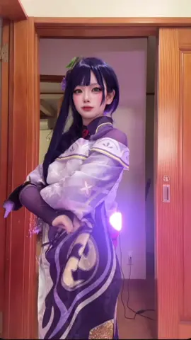 このダンス雷電のかっこいい感じ出せて好き❤︎  メイクこだわったんだけどどう？！　#おすすめに乗りたい #原神コスプレ #雷電将軍 #バズりたい #ダンス 