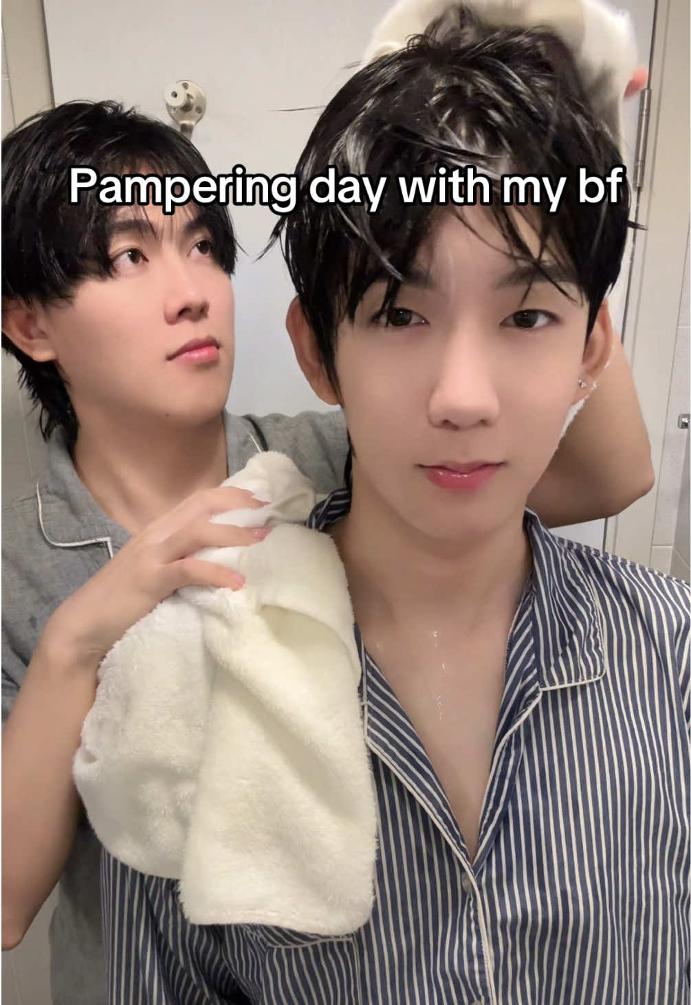 วันอาบน้ำใหญ่กับแฟน@เอ็มแมวเด็ก #couple #capcut 