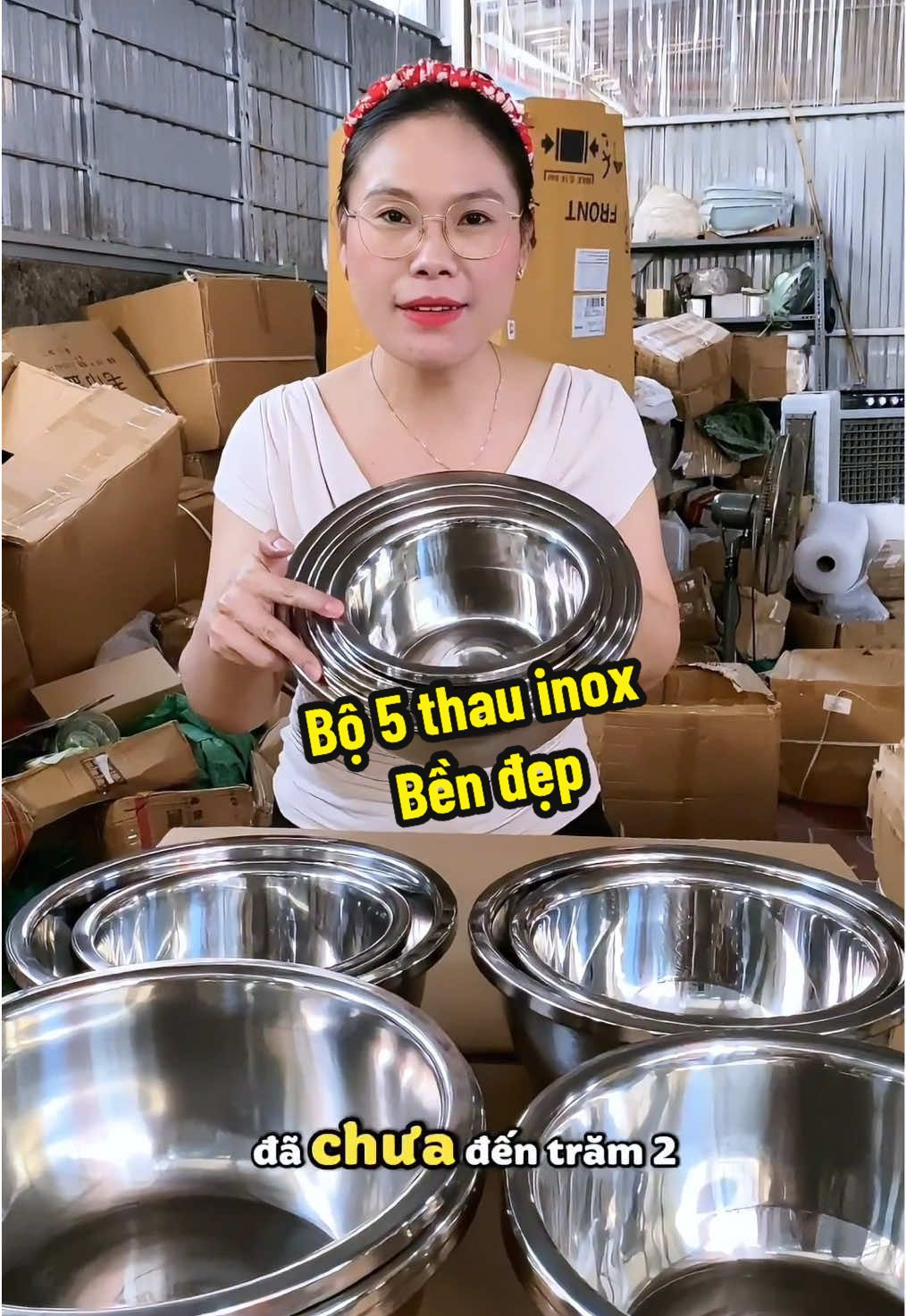 Combo 5 thau inox 304 - dày đẹp giá chưa tới trăm 2 #thauinox304 #dodungnhabep #giadung #thinhhanh #hanghomhinh91  @Hằng Hóm Hỉnh  @Hằng Hóm Hỉnh  @Hằng Hóm Hỉnh 