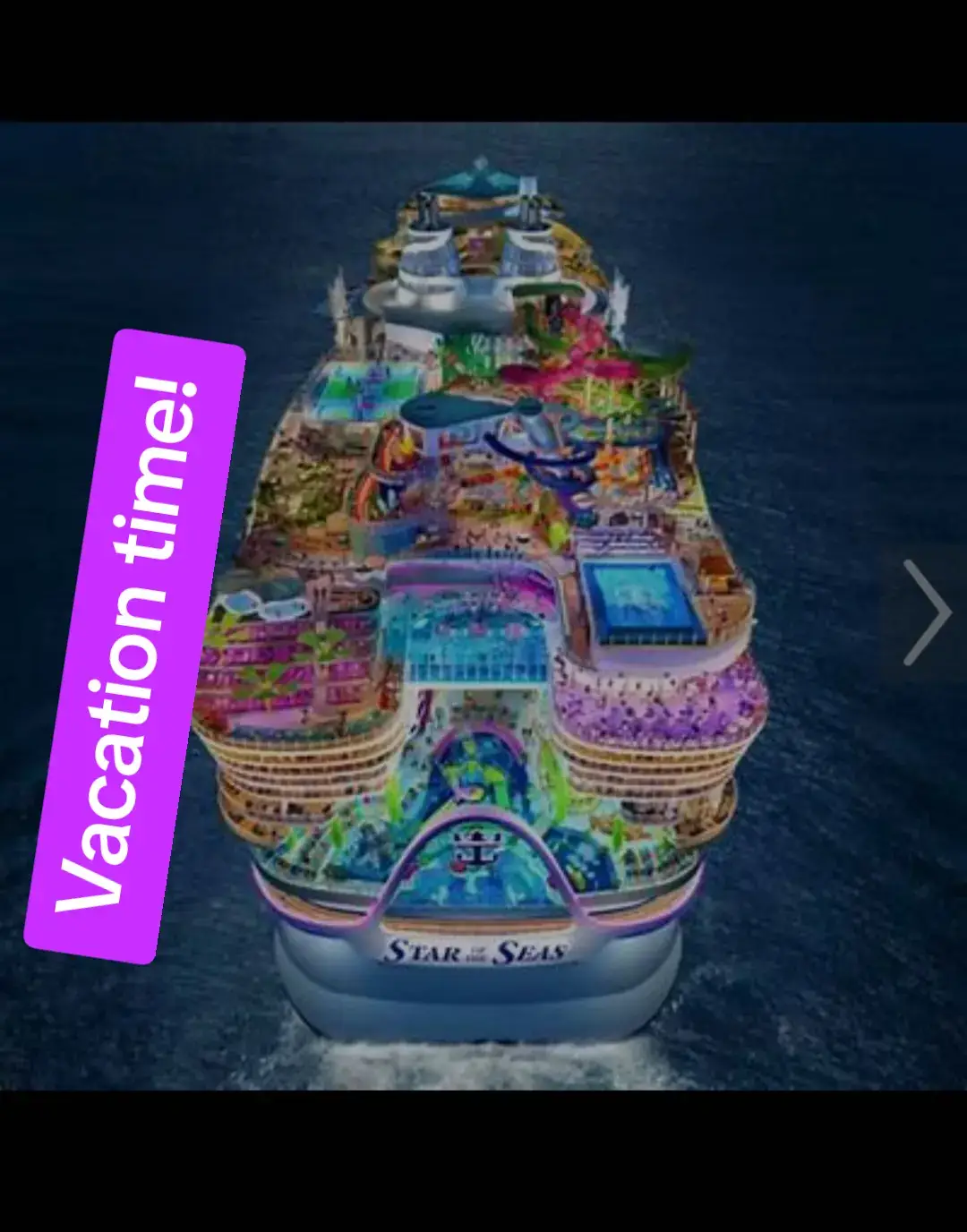 I am super excited to be going on vacation on the biggest cruise ship for 7 days.  We needed a vacation bad! I hope we don't get sick and that tropical disturbance doesn't affect our ports.  Life is short...take the trip and make memories. ❤️ #staroftheseas #royalcarribean #cruise  #puertorico #cococay 