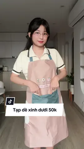 Em tạp dề này bên ngoài màu xinh lắm luôn ý #hoaihayho #reviewdogiadung #tapde #tapdechongthamnuoc #tapdenauan 