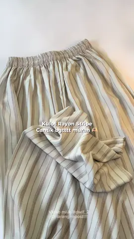 Kulot stripe lucu murah lagiii🫶🏻 celana kulot by Kallyoutfit mah gk perlu di ragukan lagi pasti adem 🥰  #fyppppppppppppppppppppppp #fypシ゚ #OOTD #celana #celanamurah 