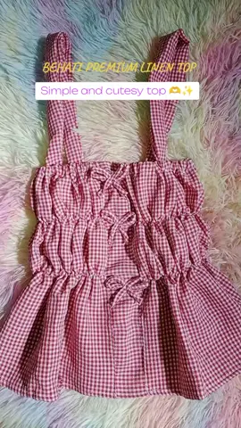 Madami pa ibang kulay na magagandah🫶 #OOTD  #softlinen  #gingham  #freesize  #cutetop 