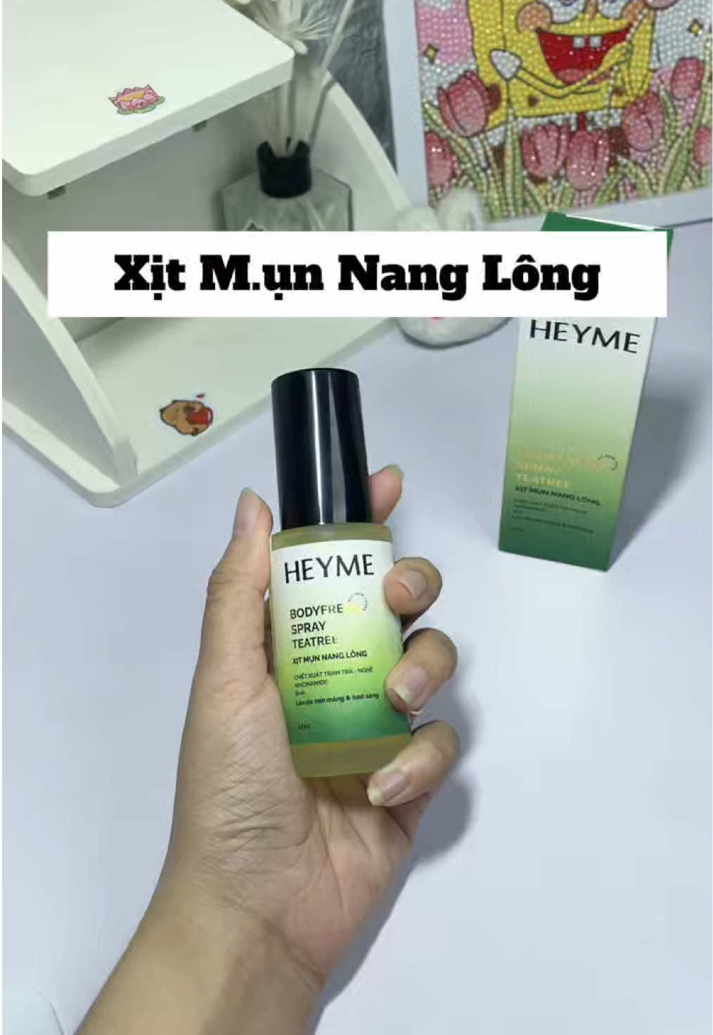 Xịt nang lông, cứu tinh cho những ai đang gặp tình trạng mụ.n nang lông body nhen, chân áiii mấy bà ơi. #heyme #xitviemnanglong #xitnanglong #xitmun #mitriviu 
