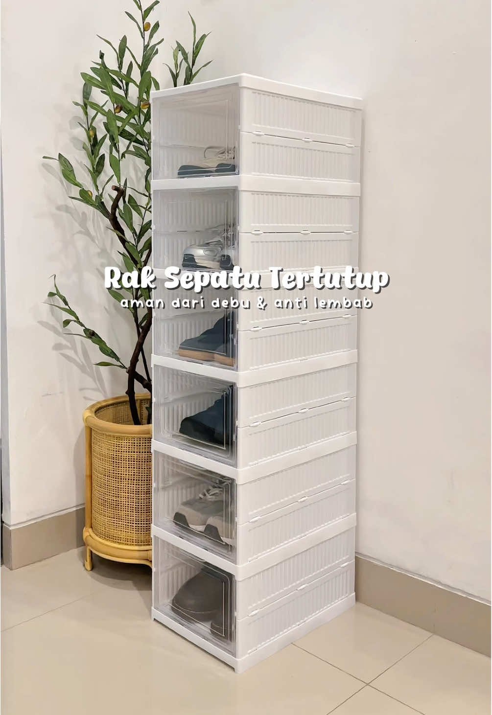 wajib ada dirumah🫶 #raksepatu #raksepatutertutup #raksepatuakrilik #raksepatuantidebu #raksepatuplastik 