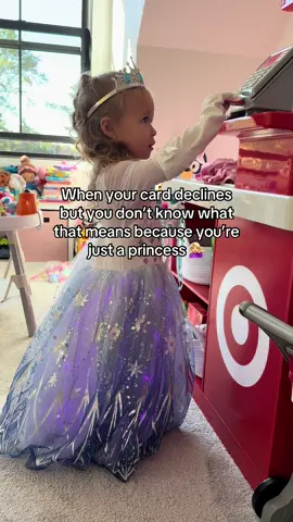 This princess better start earning her keep around here! Her cuteness can only take her so far🤪 #princessbehavior #dressup #target #princesselsa #ShoppingSpree 