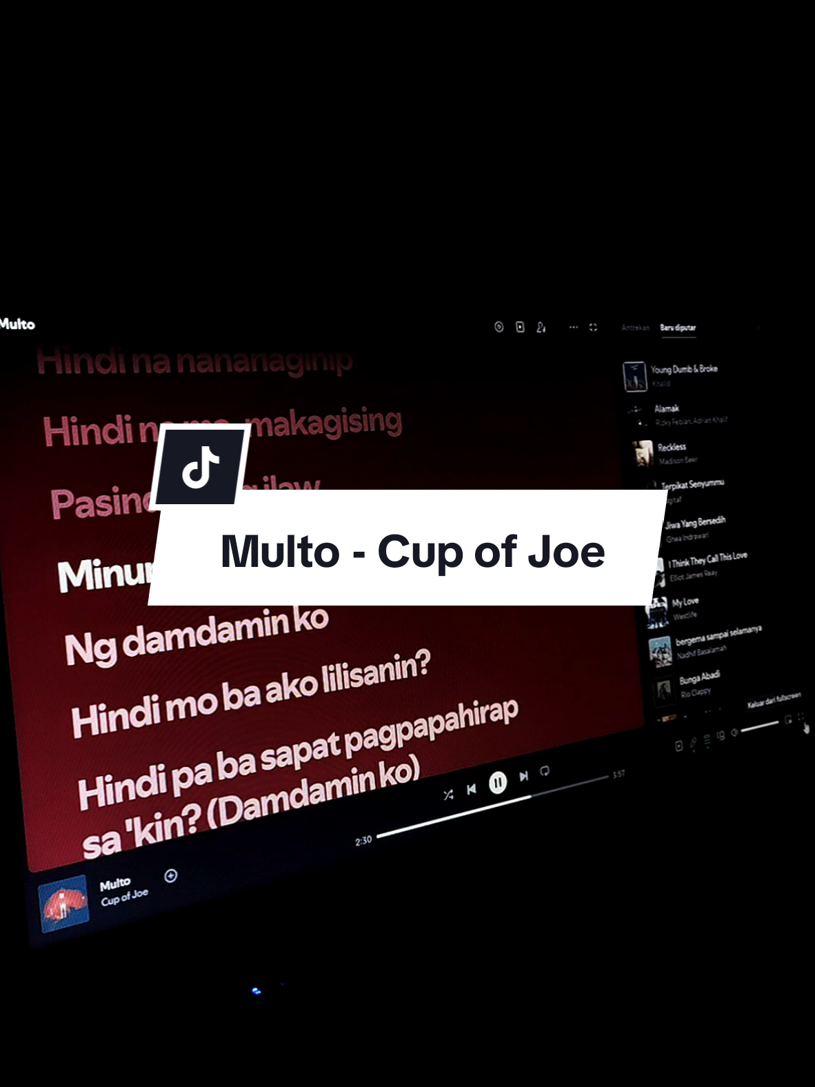 Multo - Cup of Joe  #Songlyrics #Multo #cupofjoe #Spotify 