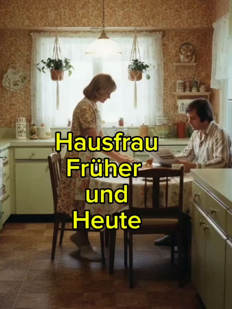 Früher waren die Hausfrauen richtig fleißig.Heutzutage können viele Frauen noch nicht mal kochen,sind etwas faul und schauen am liebsten aufs Handy.Nicht alle,aber viele,denke ich. #70er #80er #90er #zeitreise #CapCut 