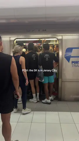 Sorry to everyone who normally takes the PATH on Sunday mornings 😵‍💫  #runners #nyc #path #jerseycity #raceday 