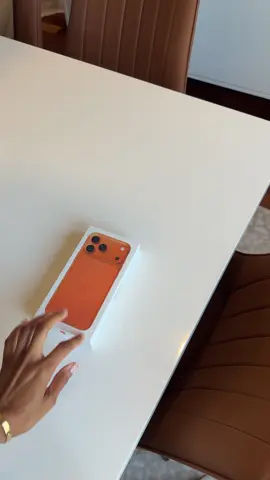 Unboxing the new iphone 17 pro max in cosmic orange color 🍊🤌🏽 #iphone17promax #iphone17 #cosmicorange #wishlist 