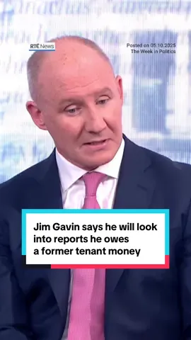 Irish Presidential candidate Jim Gavin said he will look into reports he owes a former tenant €3,300. Speaking on The Week in Politics Presidential debate, the Fianna Fáil candidate said he is looking into it and will deal with the matter with urgency.  #irishpresidentialelection2025 #jimgavin #twip #rtenews 