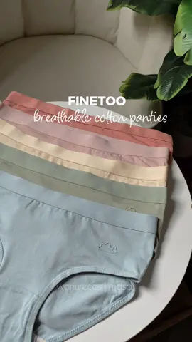 FINETOO breathable panties (5pcs set) — presko sa loob, pretty sa labas! Grab mo na bago maubos, bestie ✨ #finetoo #panties #cottonpanty  #underwear #viral 