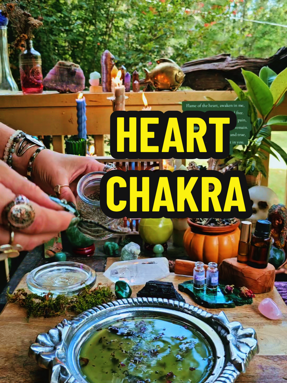 #heartchakra #healing #candles  Color: Green 💚 Element: Air 🌬️ Location: Center of the chest 💚 Scent: Jasmine, Geranium, Lavender, Lime 💚 Herbs: Hibiscus, Basil, Rose, Green Tea, Dandelion Root, Lavender, Rosemary 💚 Crystals: Green Aventurine, Rose Quartz, Unakite 💚 Chant: Flame of the heart, awaken in me. Flowing with love, wild and free. Wash away sorrow, dissolve all pain. Let compassion and kindness remain. Sacred green light, gentle and true, I open my heart and trust in you. In LOVE I live. ✨🕯💚