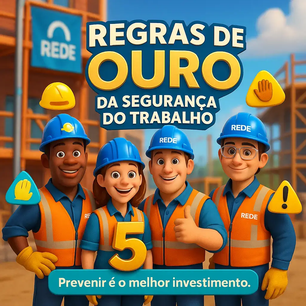 🦺5 Regras de Ouro da Segurança do Trabalho A segurança começa com atitudes simples, mas poderosas! Essas regras são o alicerce para um ambiente de trabalho mais seguro, produtivo e humano. Confira 👇 1️⃣ Conheça e Controle os Riscos ⚠️ Antes de agir, entenda o que está em jogo. Saber identificar e prevenir riscos é o primeiro passo para evitar acidentes. 2️⃣ Mantenha o Local Organizado 🧹 Ambiente limpo e organizado é sinônimo de segurança. A bagunça é inimiga da prevenção! 3️⃣ Use Sempre os EPIs 🪖 Cada EPI tem uma função vital. Capacete, luvas, óculos e colete são sua armadura diária. 4️⃣ Faça Pausas Regulares ☕ Cansaço gera distração. Pare, respire e volte focado  produtividade com segurança! 5️⃣ Nunca Improvise 🧰 “Jeitinho” e segurança não combinam. Use as ferramentas corretas e siga os procedimentos. 👷‍♂️A prevenção é o nosso maior investimento! #SegurançaDoTrabalho #CulturaDeSegurança #PrevençãoÉVida