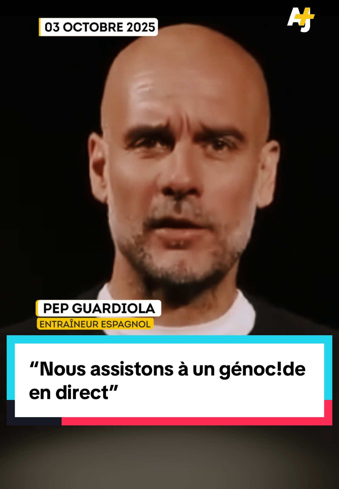 “Nous inonderons les rues.” Pep Guardiola, entraîneur de Manchester City, affiche son soutien à la Palestine et appelle à manifester contre le génoc!de à Gaza. #ajplusfrançais #pepguardiola #manchestercity #manifestation 