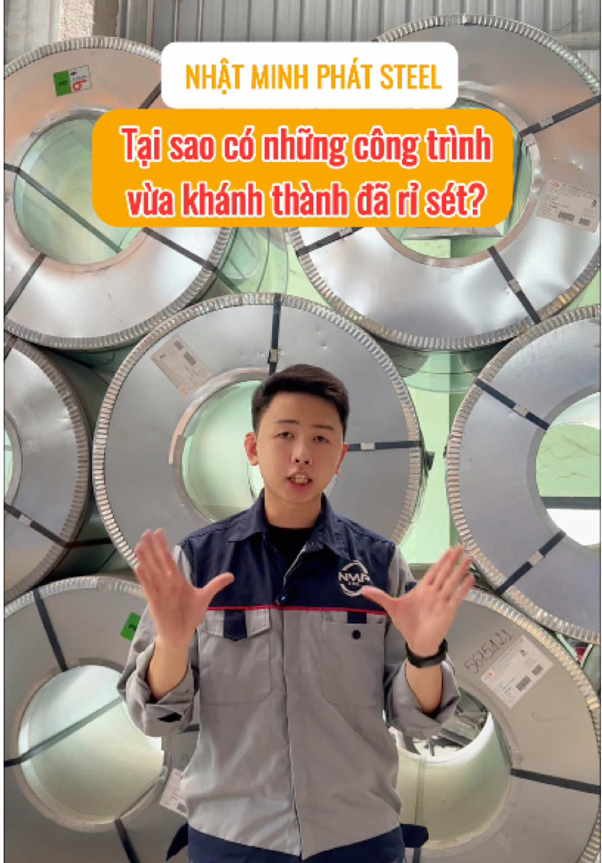 Tại sao có những công trình vừa khánh thành đã rỉ sét ? #nhatminhphat_steel #giacongtheptam #vatlieuxaydung #giathephomnay #tonkemzam 