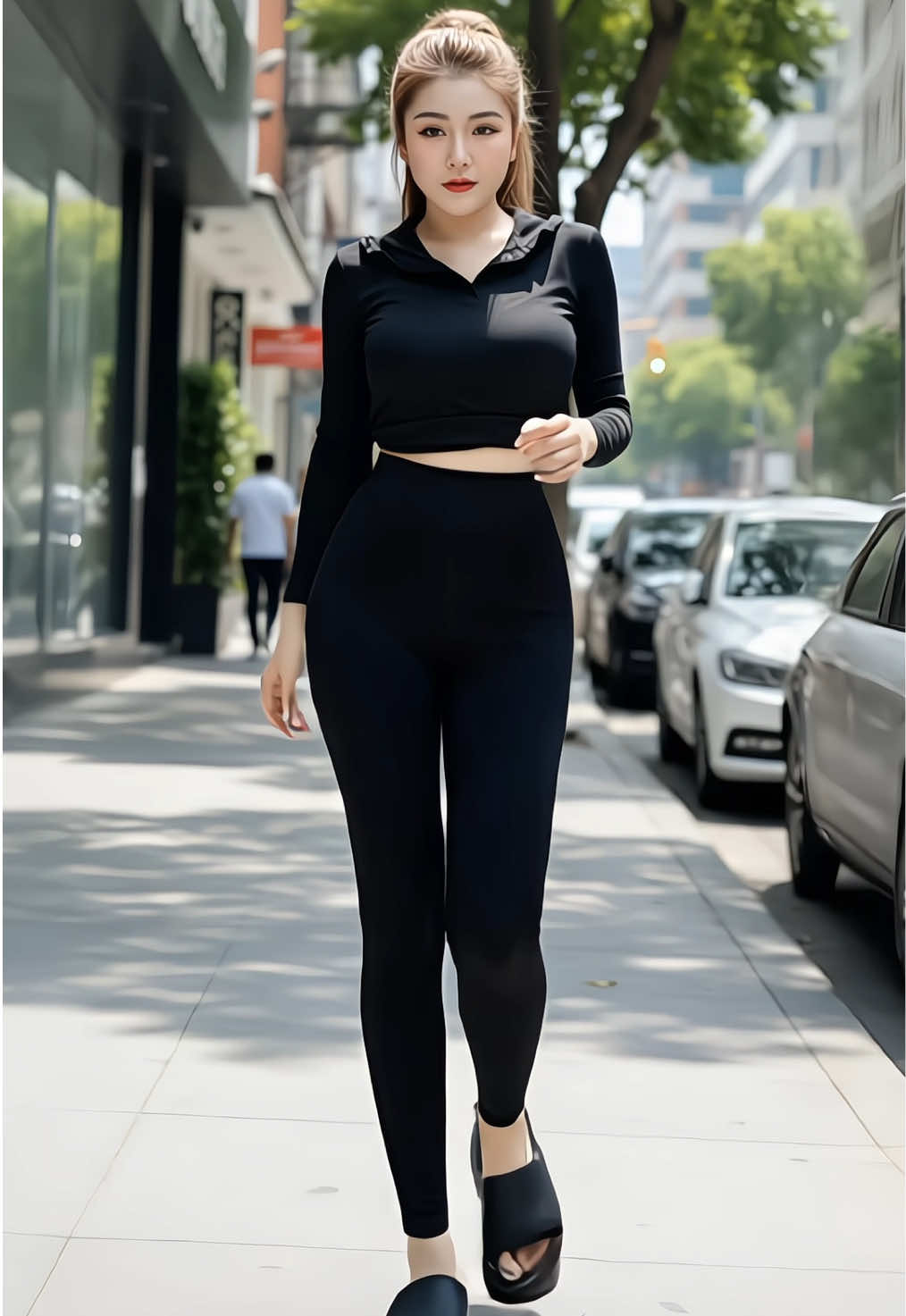Quần Legging nữ HÀNG ĐẸP lưng cao ken bụng vải Umi Hàn dày mịn loại 1 xịn co giãn tốt thiết kế có túi thun gân nâng vòng V3 vận động thoải mái tập gym thể thao #viral #xuhuong #quanlegging #quanleggingnucapcao #quanleggingcapcao 