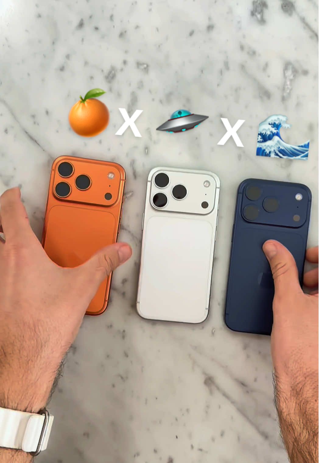 🍊 x 🛸 x 🌊 #17pro #comparison #silver #orange #deepblue 