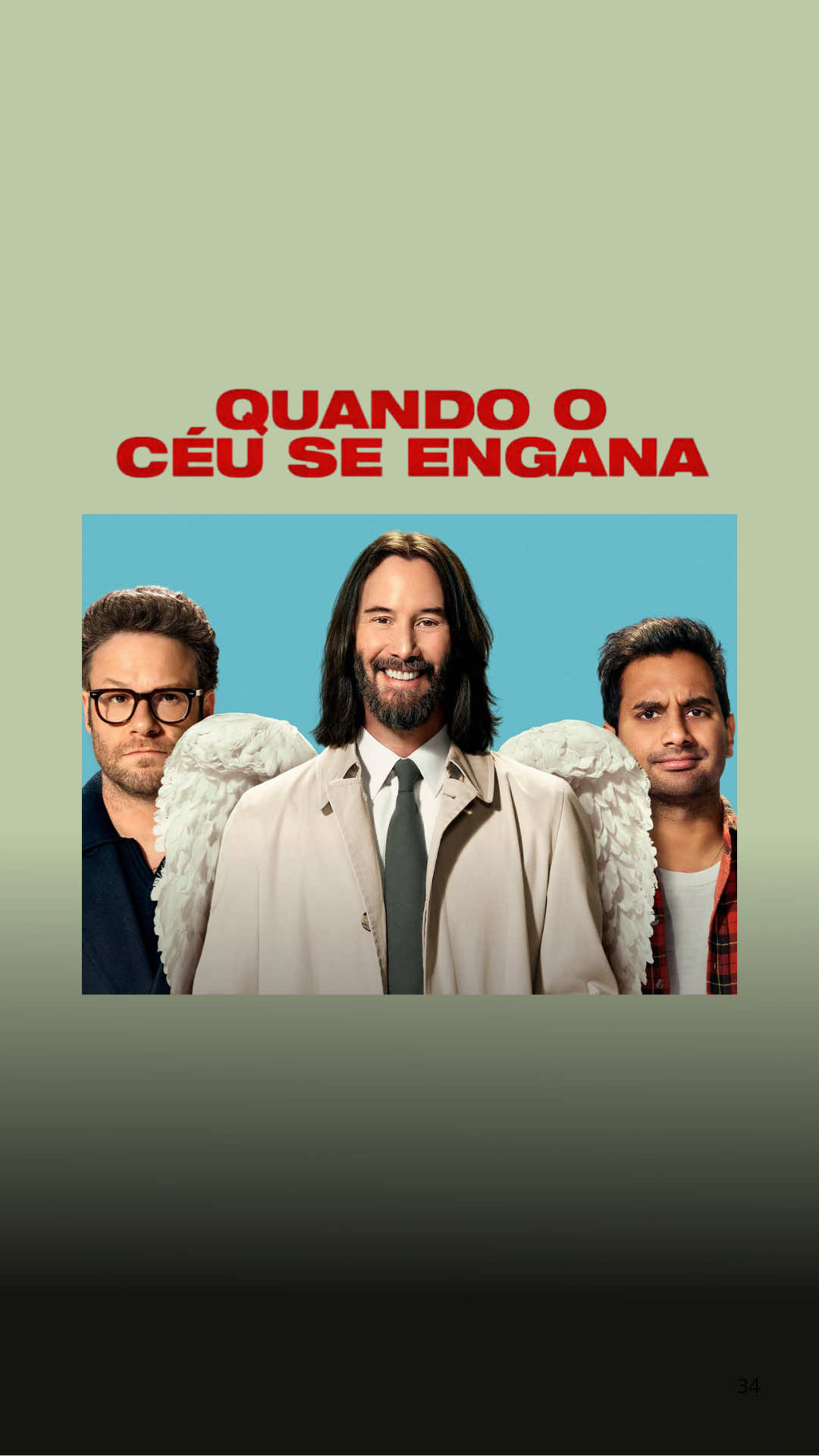 Cata esse elenco de peso: Keanu Reeves, Seth Rogen, Aziz Ansari, Sandra Oh e Keke Palmer!   Em “Quando o Céu se Engana”, um anjo atrapalhado (Keanu Reeves) decide trocar a vida de um autônomo falido (Aziz Ansari) com a de um ricaço mimado (Seth Rogen), achando que vai ensinar uma lição pra cada um. Mas o plano dá ruim rapidinho, e aí entra Martha (Sandra Oh), outra figura celestial que tenta consertar tudo antes que a bagunça afete o universo.   👉🏻 O filme “Quando o Céu se Engana” estreia nos cinemas no dia 23! Já anota aí! #quandooceuseengana #keanureeves #comedias #estreias #cinema 