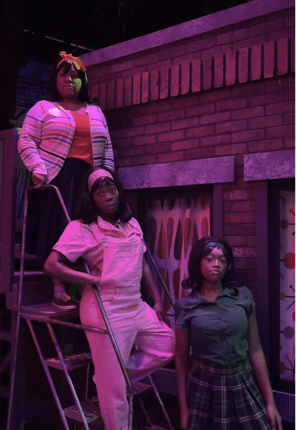 The urchins? The fates? The Greek chorus? No: The Clique. #littleshopofhorrors #littleshop #musicaltheatre #theatretok #communitytheatre 