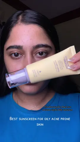 Best korean sunscreen for oily acne prone skin. Its @haruharu wonder  black rice moisture airyfit daily sunscreen. @YesStyle @YesStyleInfluencers #creatorsearchinsights #oilyacneproneskin #sunscreen #haruharuwonder #prakritimarahatta 